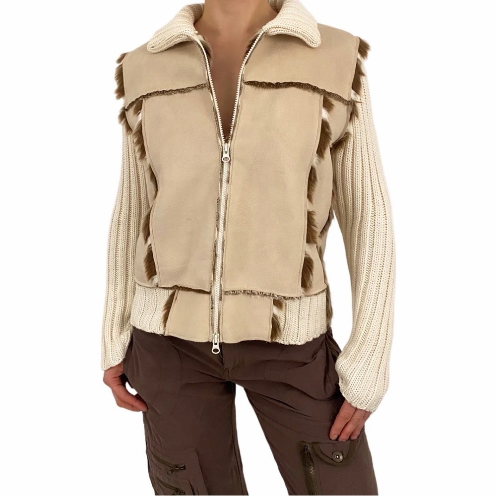 Parkhurst Outdoor Edition Faux Suede Fur Knit Jacket Small Excellent Condition